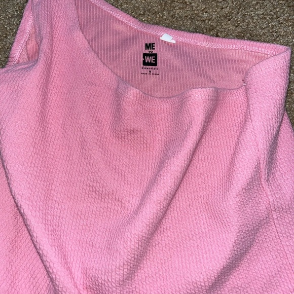 PacSun Pink One shoulder crop top - Picture 3 of 4